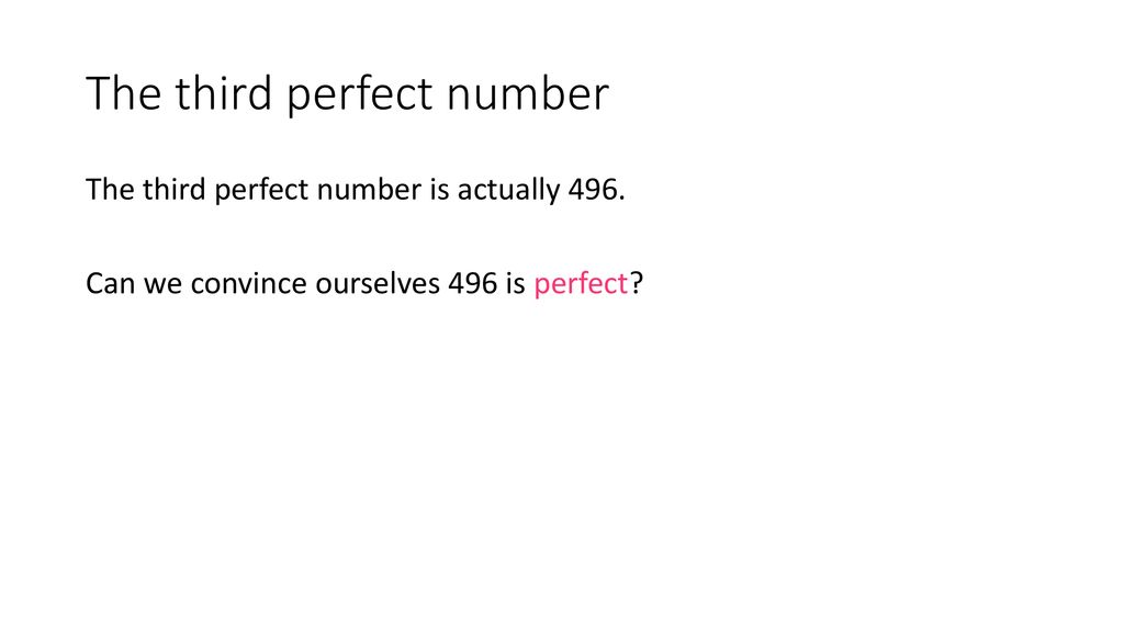 Perfect numbers. - ppt download