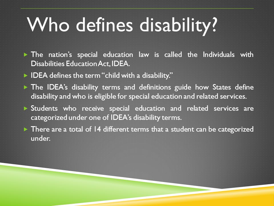 Who defines disability
