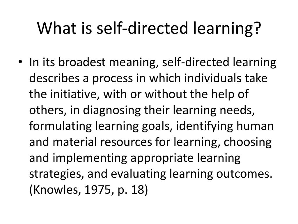 what is self managed learning