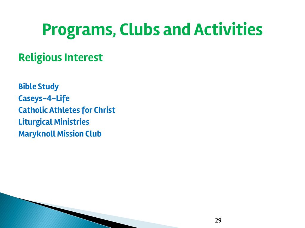Programs, Clubs and Activities