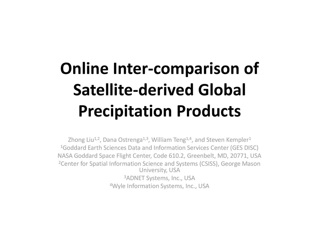 Online Inter-comparison of Satellite-derived Global Precipitation Products