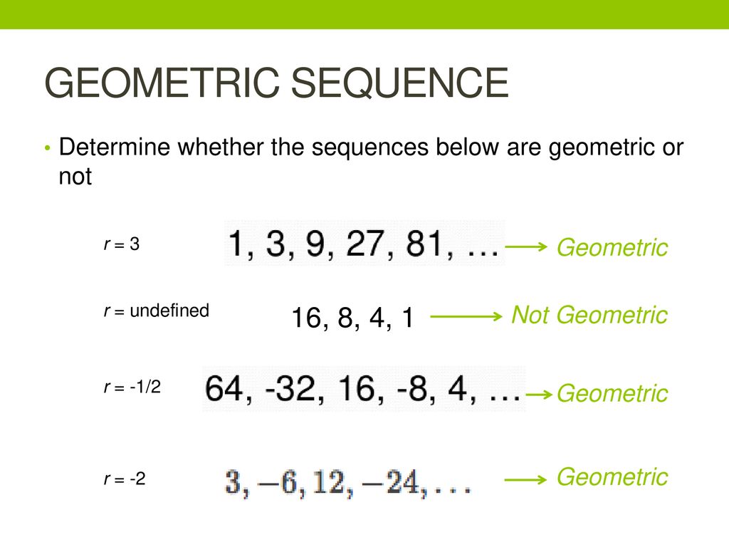 Arithmetic & Geometric Sequences - ppt download Inside Geometric Sequence Practice Worksheet