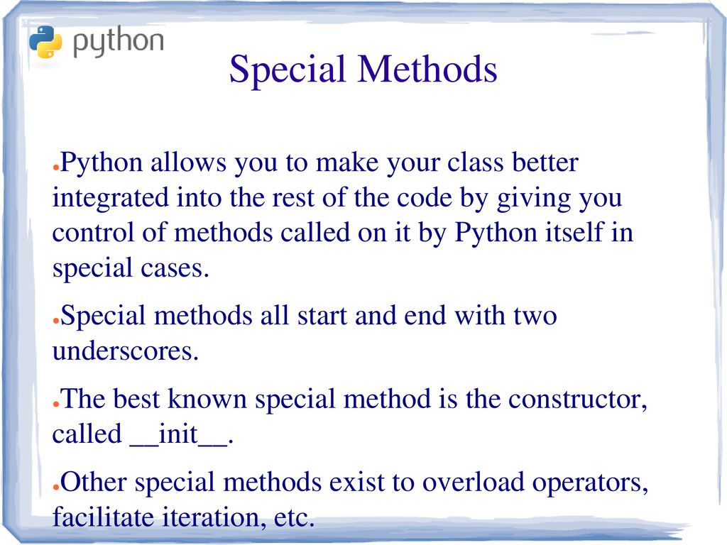 What is the Special Method