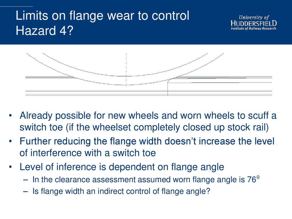 Limits on flange wear to control Hazard 4
