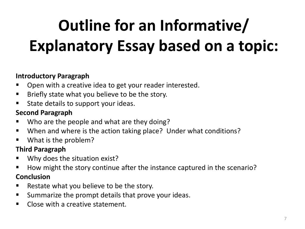 Writing Part 7: The Informative/Explanatory Writing Task - ppt