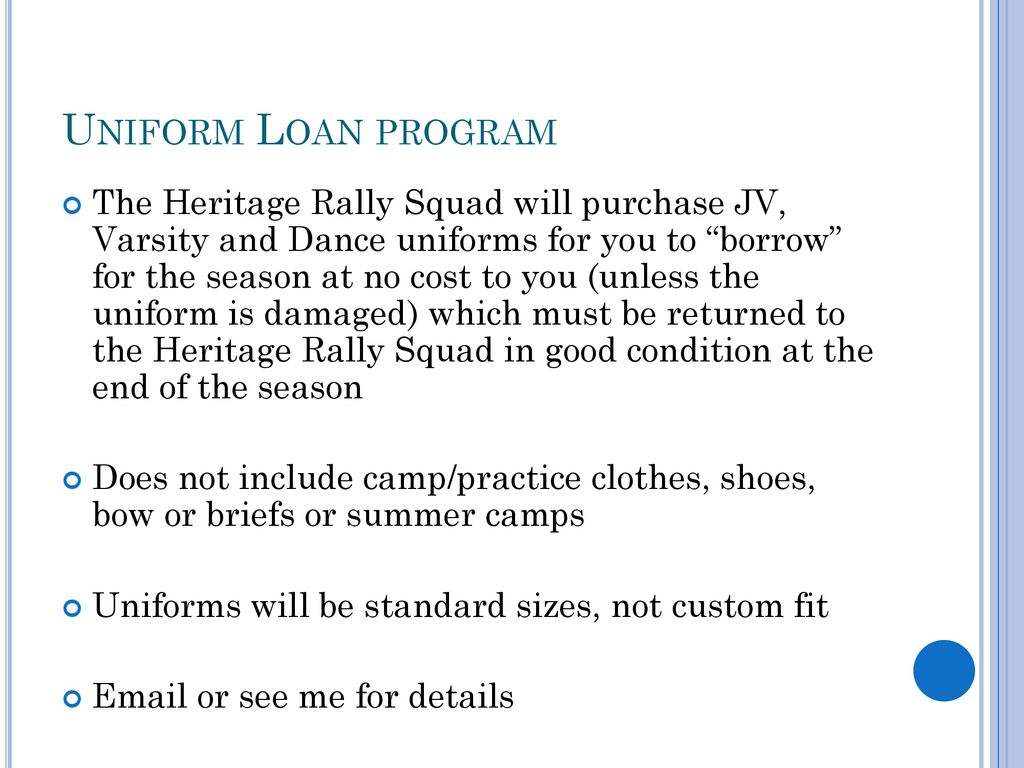 Uniform Loan program