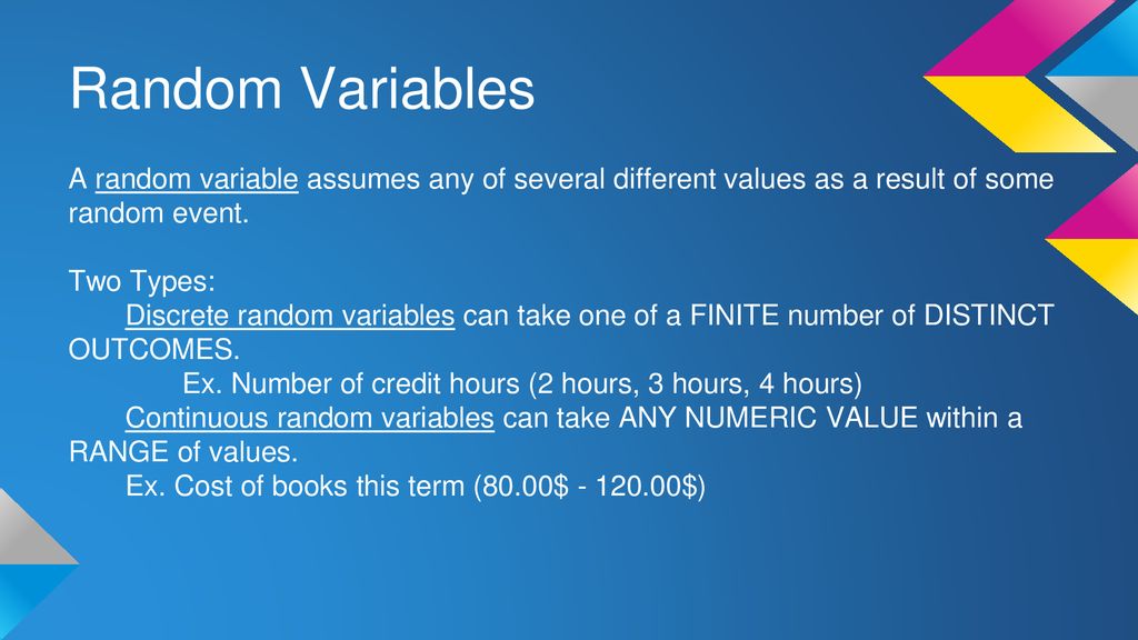 Chapter 16 Random Variables - ppt download