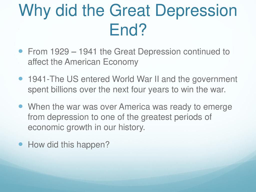 why did entering world war ii end the great depression