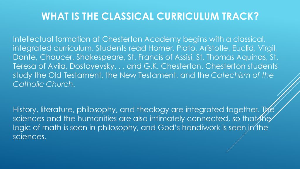 What is the Classical curriculum Track