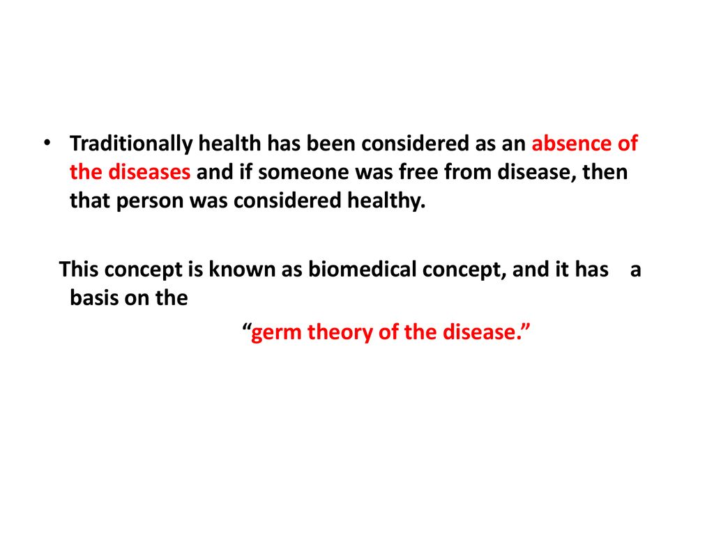 germ theory of the disease.