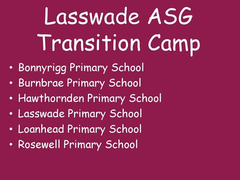 Lasswade ASG Transition Camp