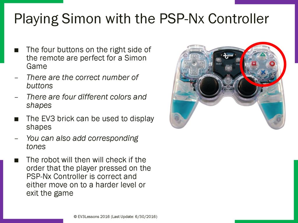 Mindsensors PSP-Nx Controller Simon Game - ppt download