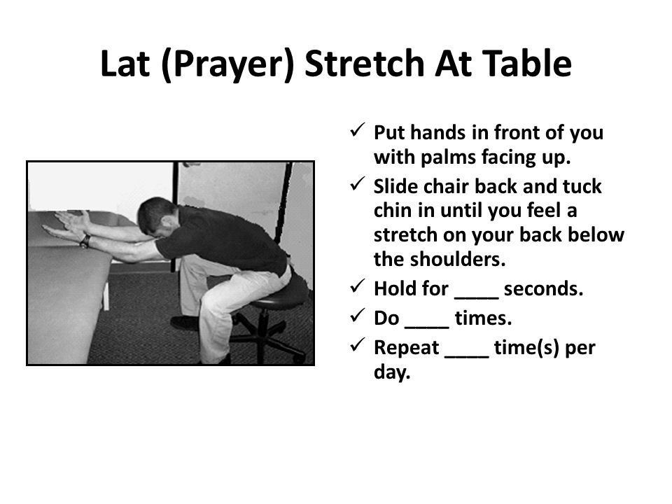 Lat (Prayer) Stretch At Table