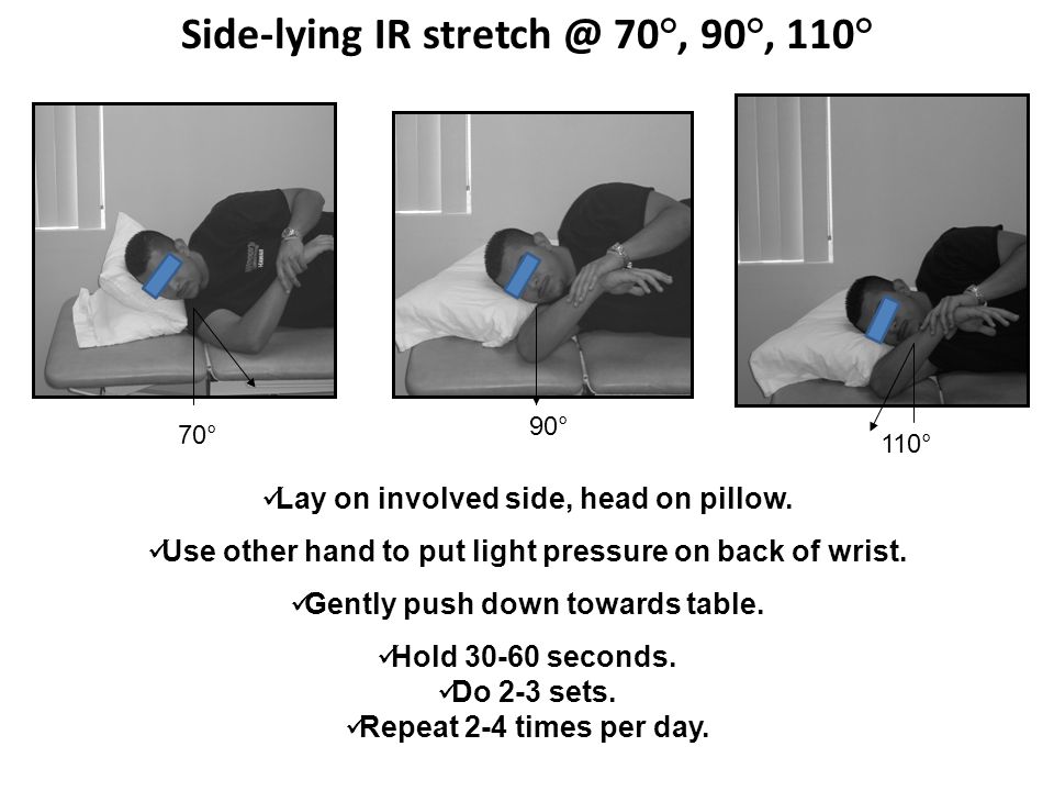 Side-lying IR 70°, 90°, 110°