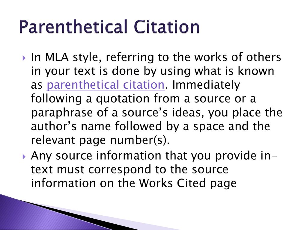 MLA Format Modern Language Association - ppt download