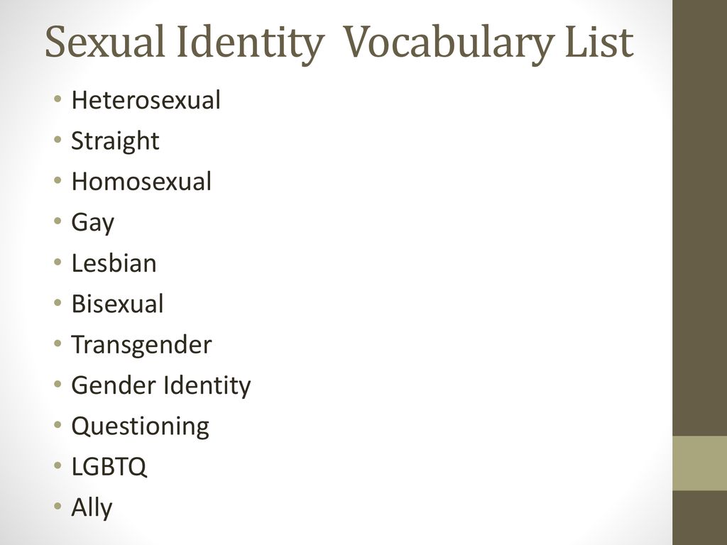 List gender identity Comprehensive* List