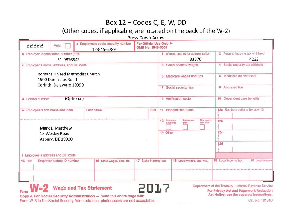 PREPARING A PASTOR’S W2 FORM ppt download