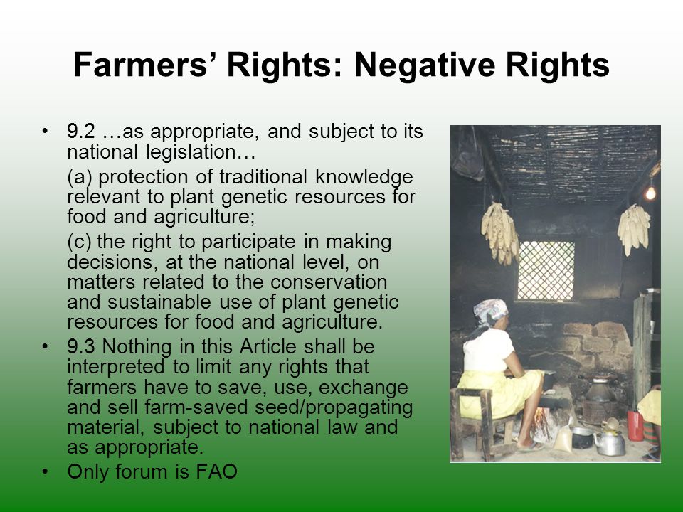 Farmers’ Rights: Negative Rights