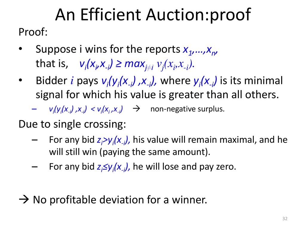 An Efficient Auction:proof