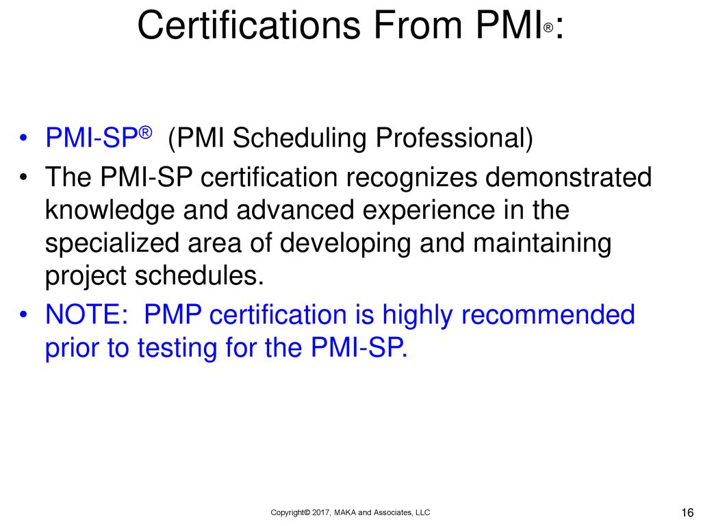 Certificate Project Scheduling Professional Skill Feb 2016