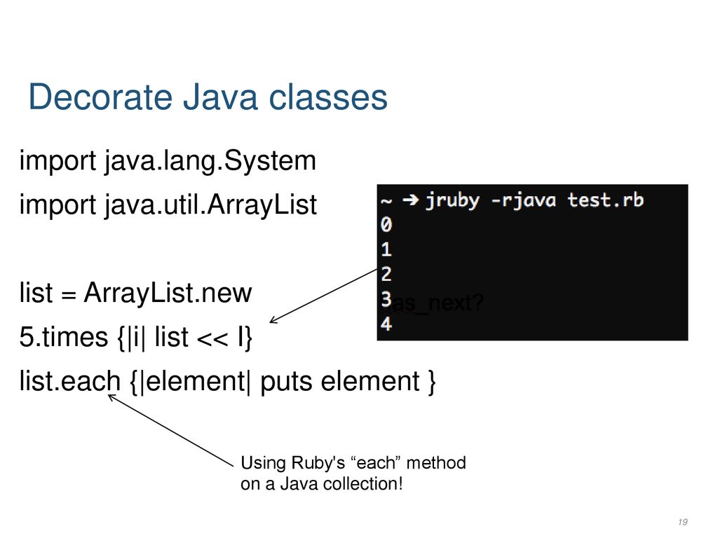 Scripting java with jruby ppt download