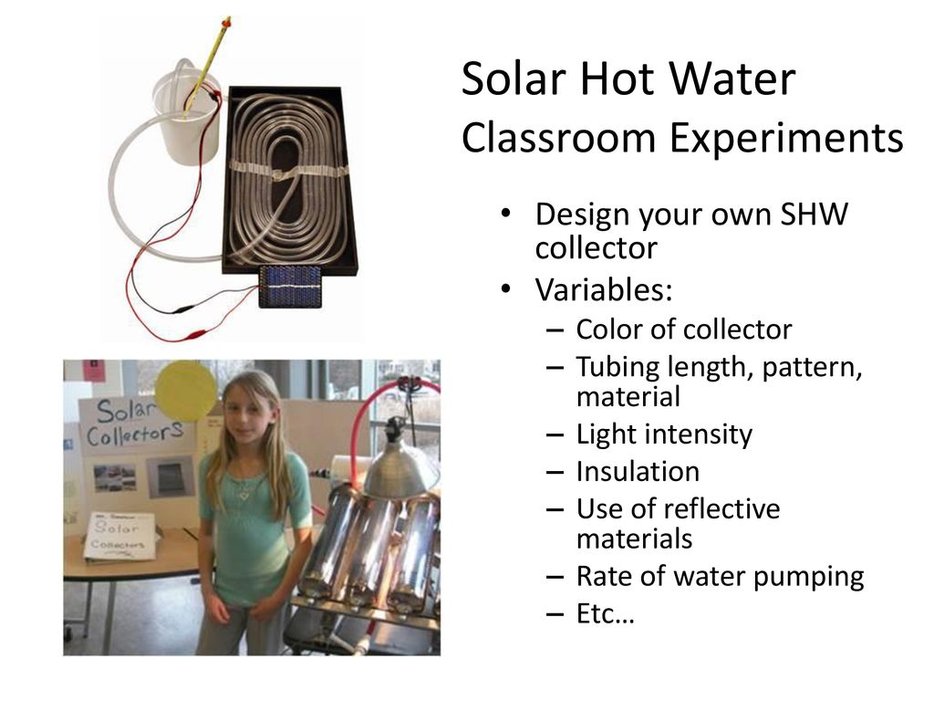 Solar Hot Water Classroom Experiments