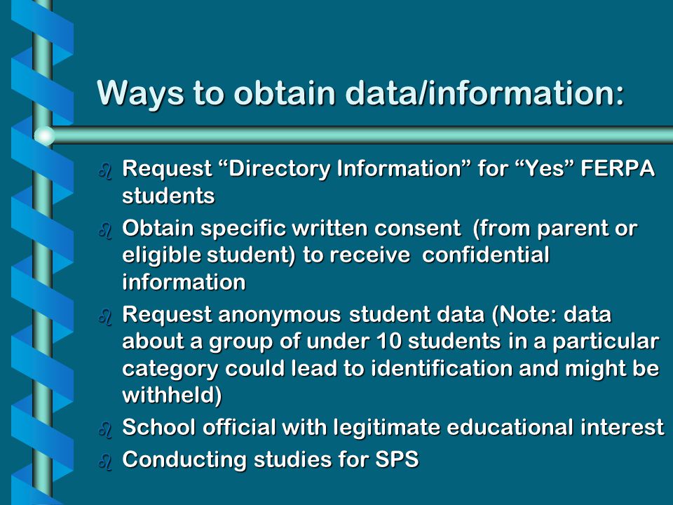 Ways to obtain data/information:
