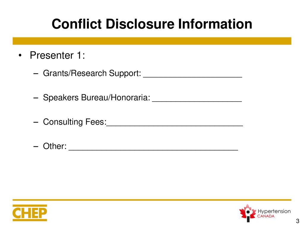 Conflict Disclosure Information