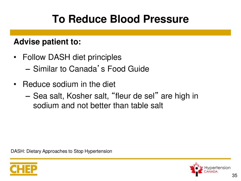 To Reduce Blood Pressure