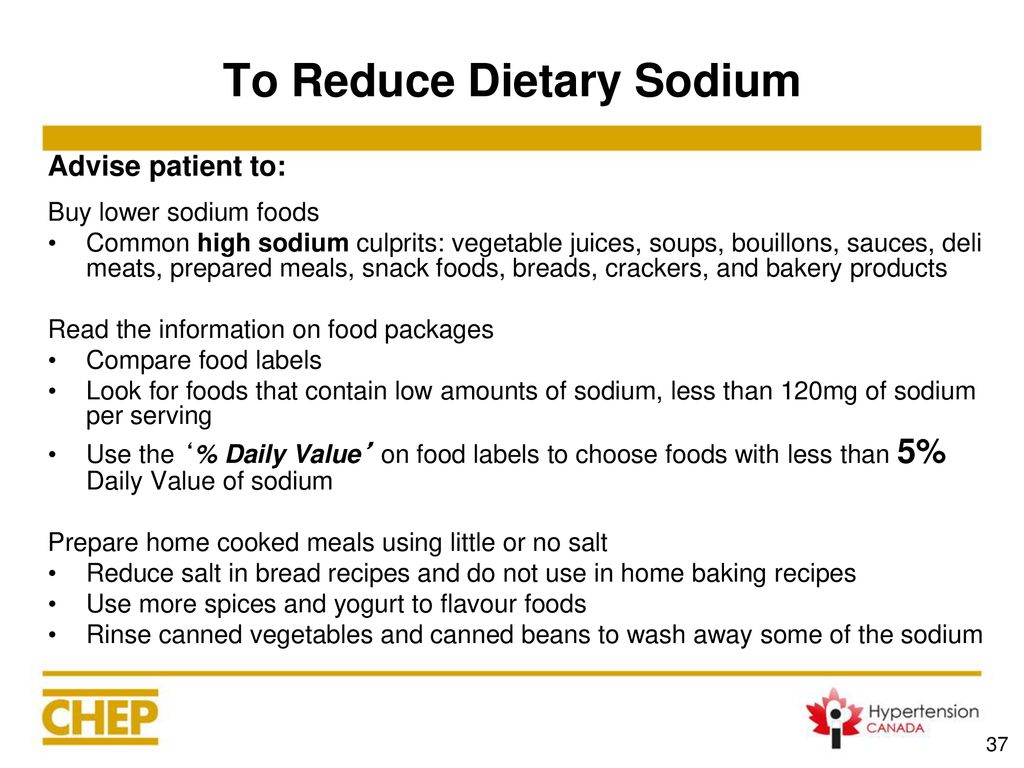 To Reduce Dietary Sodium