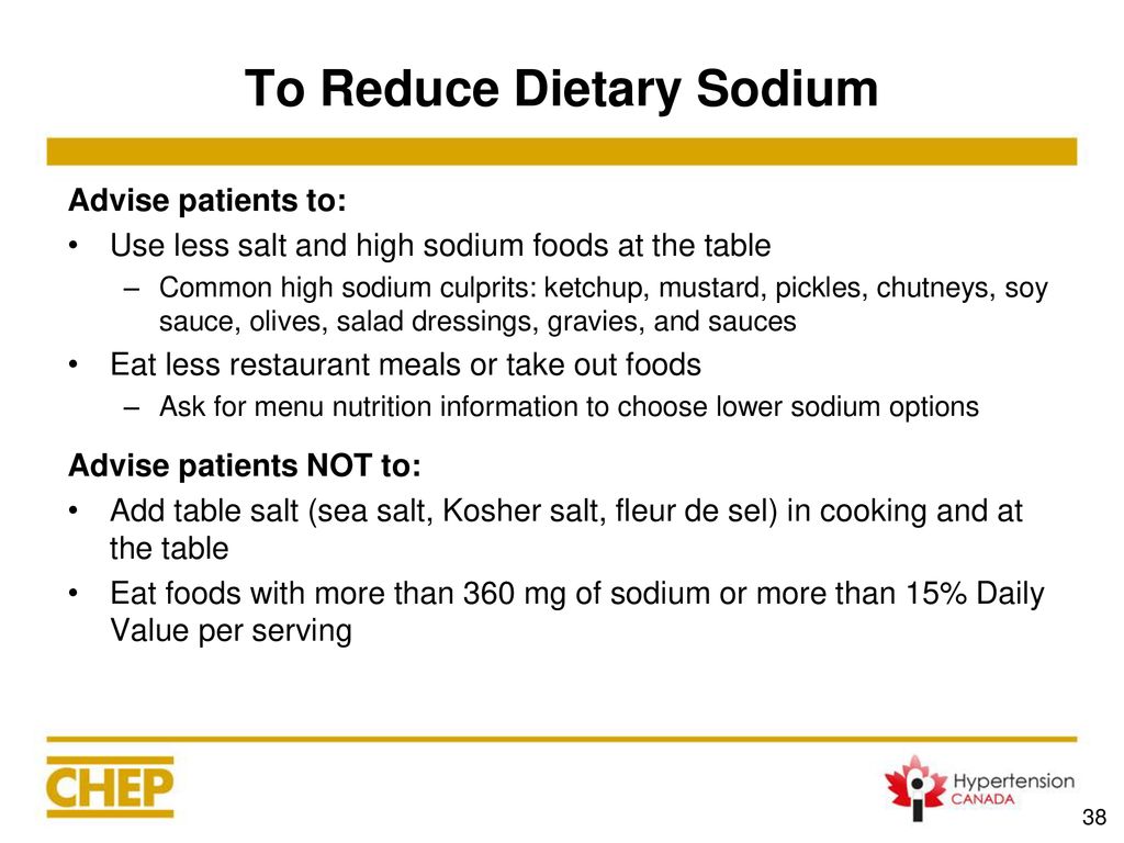 To Reduce Dietary Sodium