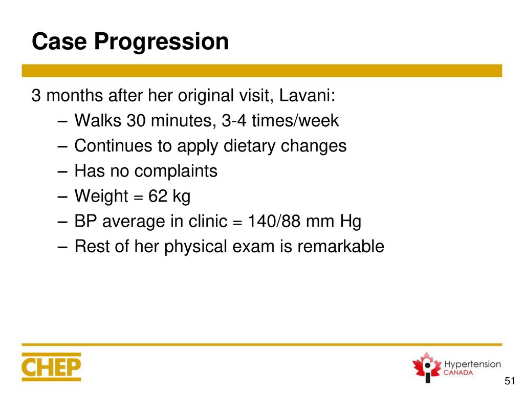 Case Progression 3 months after her original visit, Lavani: