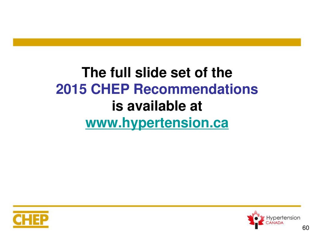 The full slide set of the 2015 CHEP Recommendations is available at