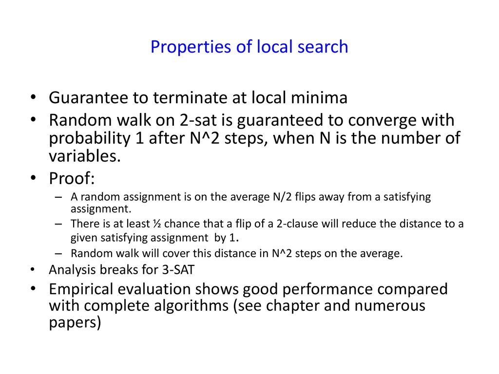 Properties of local search