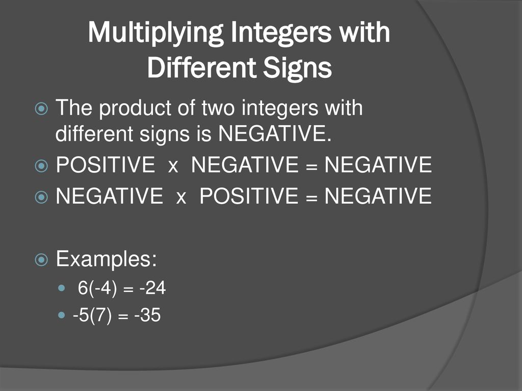 Multiplying and dividing integers - ppt download