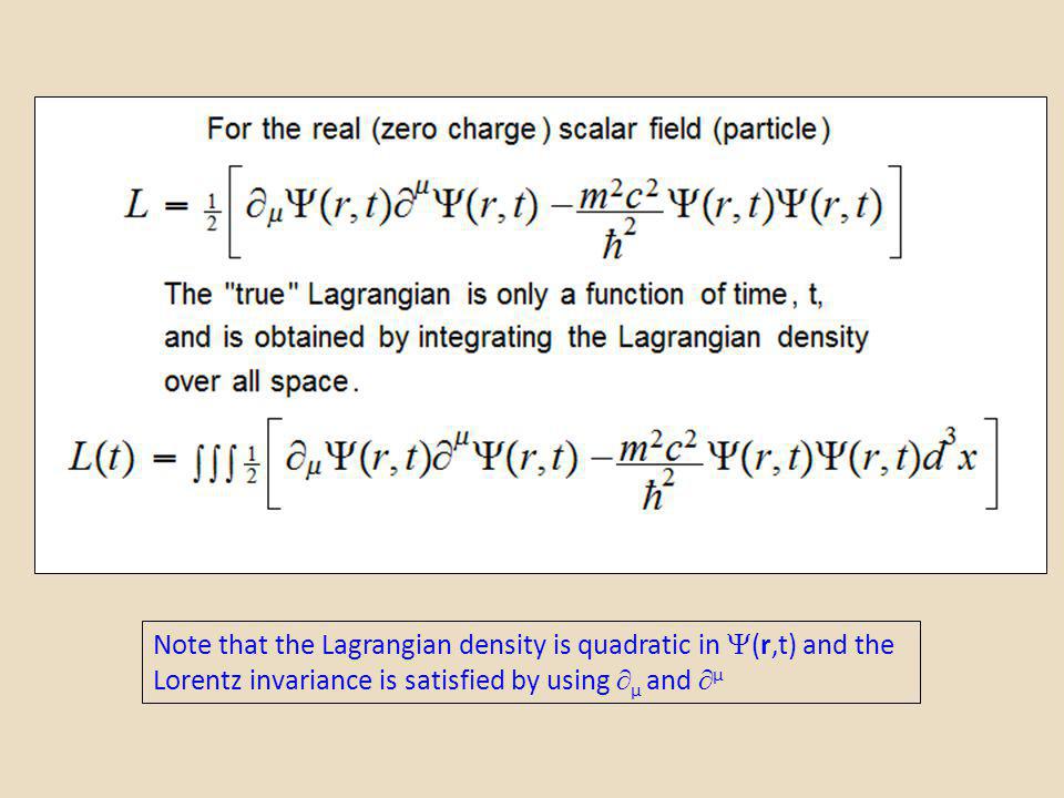 From Quantum Mechanics To Lagrangian Densities Ppt Video Online Download