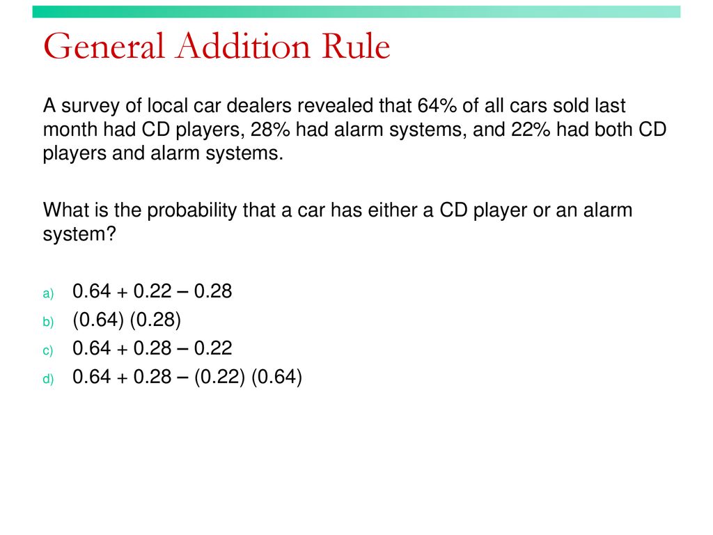 General Addition Rule