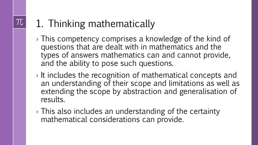 1. Thinking mathematically