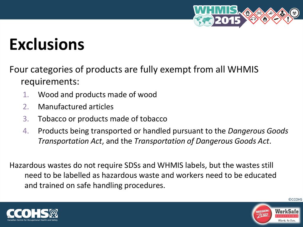 WHMIS 2015 Introduction to WHMIS ppt download