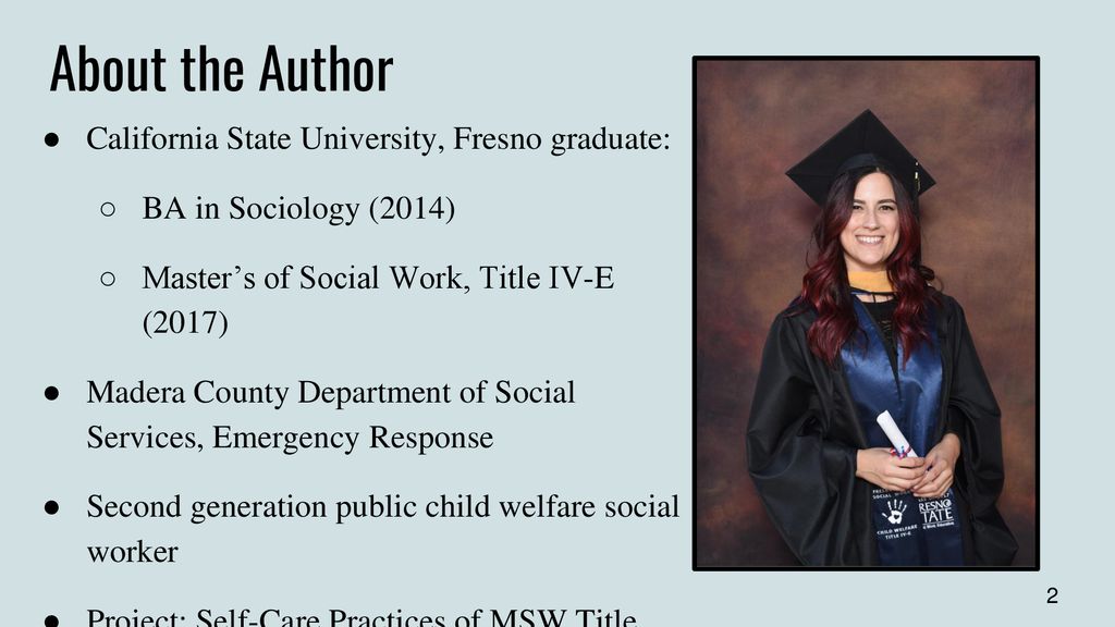 Self Care Practices Of Fresno State Msw Title Iv E Students Ppt Download