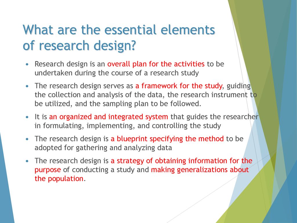 What are the essential elements of research design