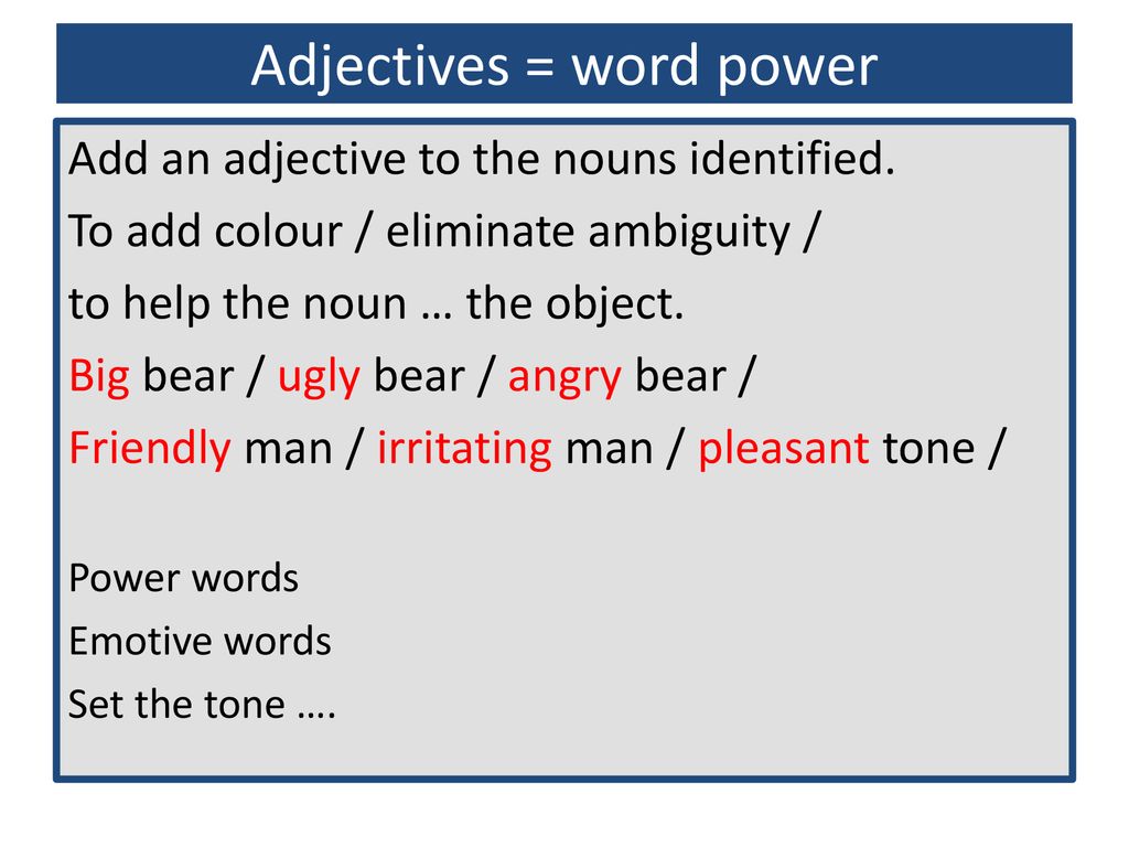 adjective word for bear