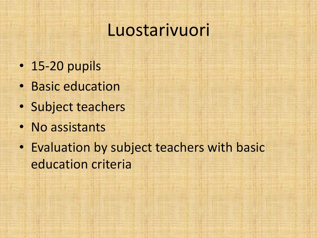 Luostarivuori pupils Basic education Subject teachers