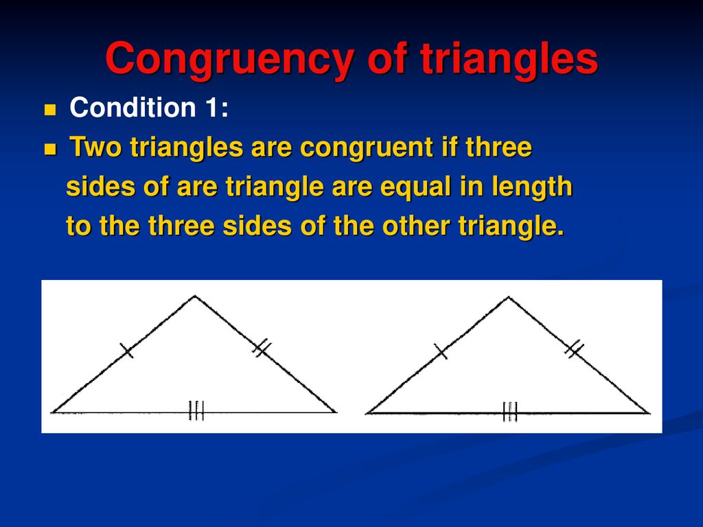 Congruency of triangles