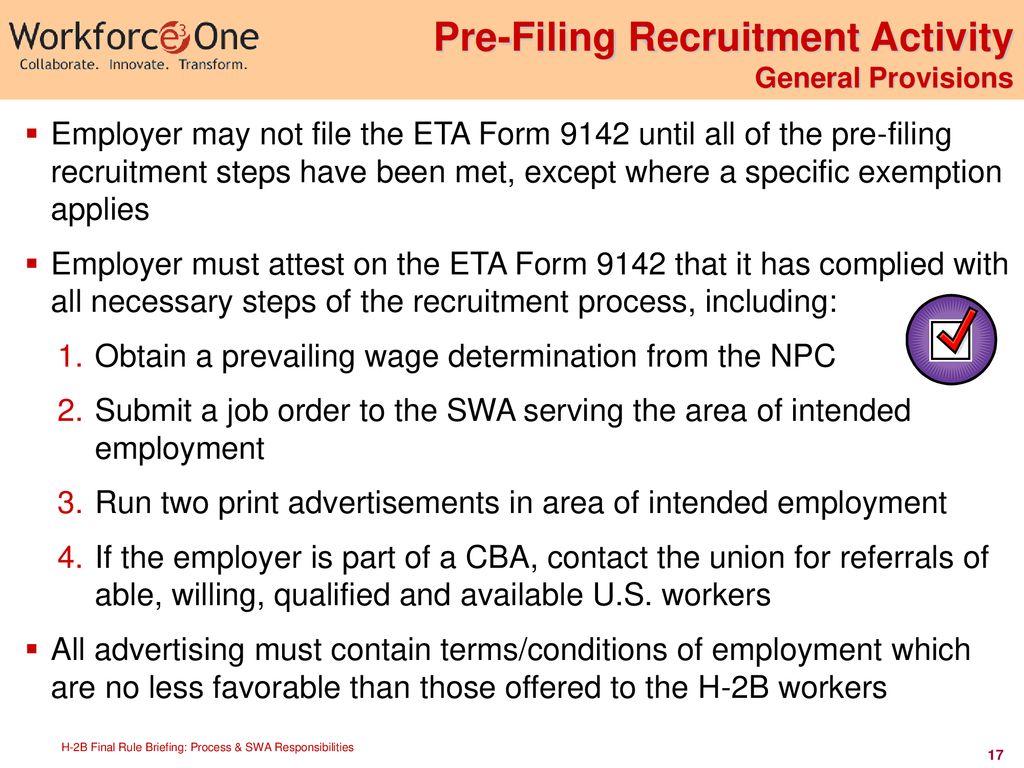 H-2B Final Rule Briefing: Process & SWA Responsibilities - ppt download