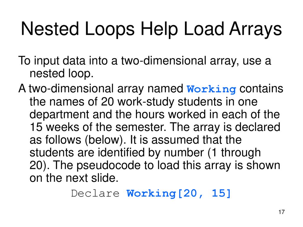 Chapter 5: Arrays: Lists and Tables - ppt download