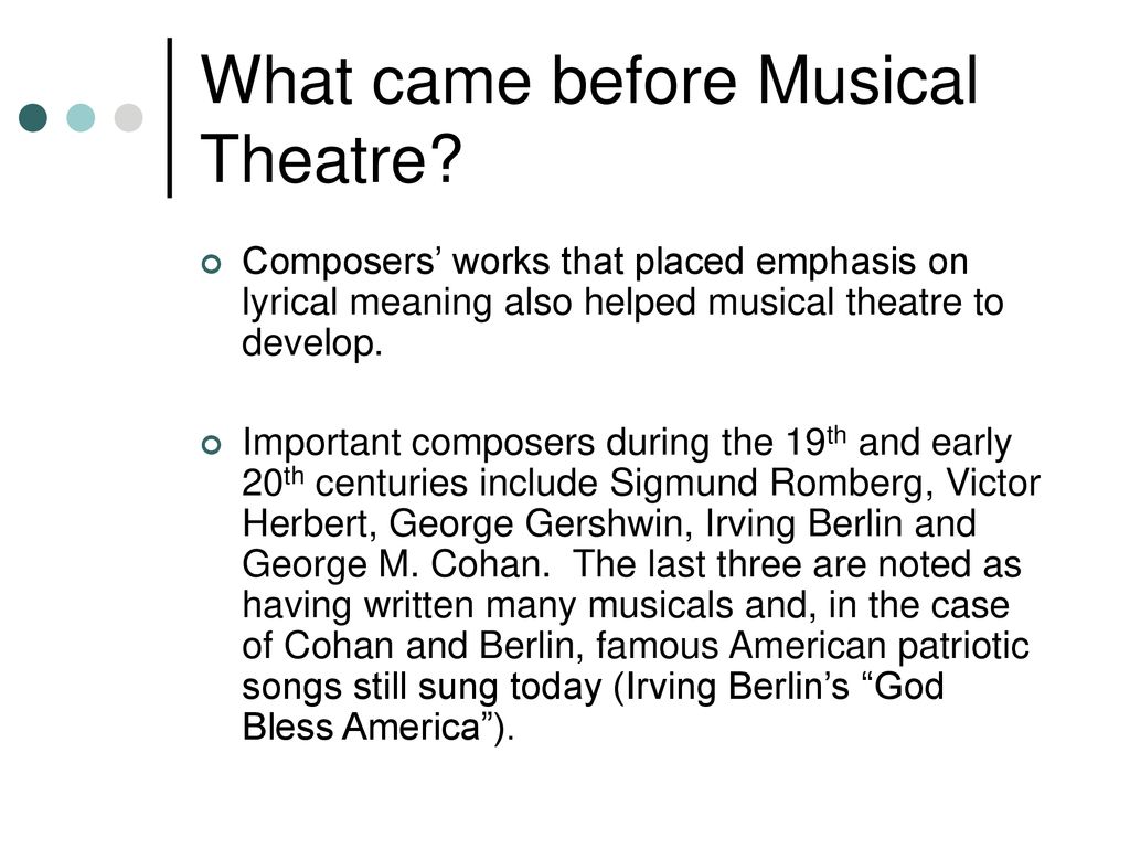 Lyrical musical theatre songs