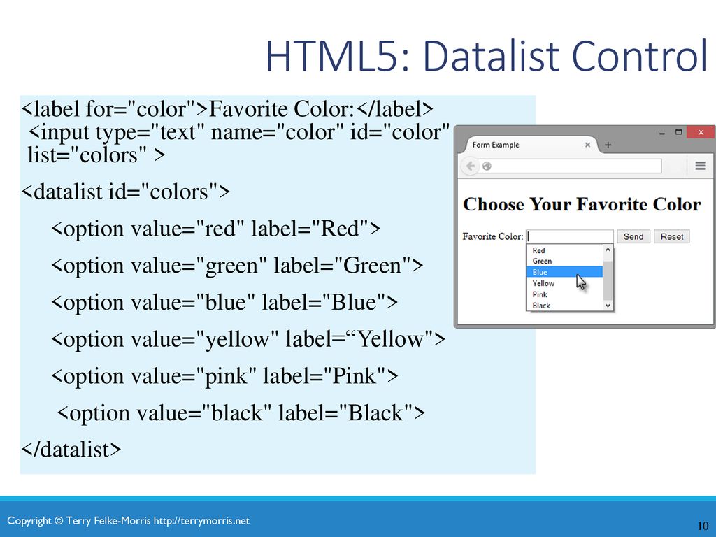HTML5: Datalist Control