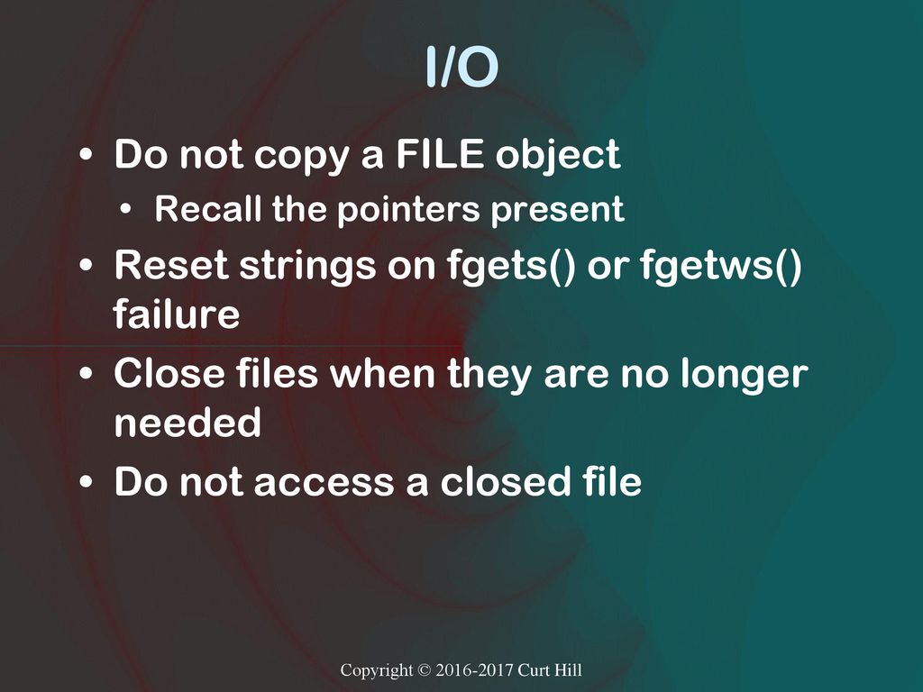 Secure coding rules for c copyright curt hill ppt download