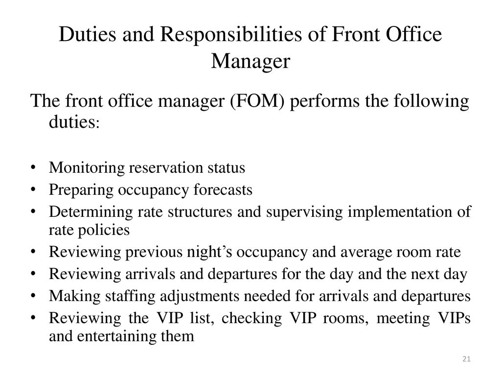 Front Office Management Lecture Notes Joana Mills Quarshie M Ppt